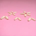 Glossy nude square press-on nails for a natural salon-quality manicure by Soul Struck.
