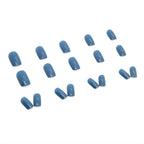 Long square royal blue press-on nails with a glossy finish, reusable false nails for a professional salon-style manicure.