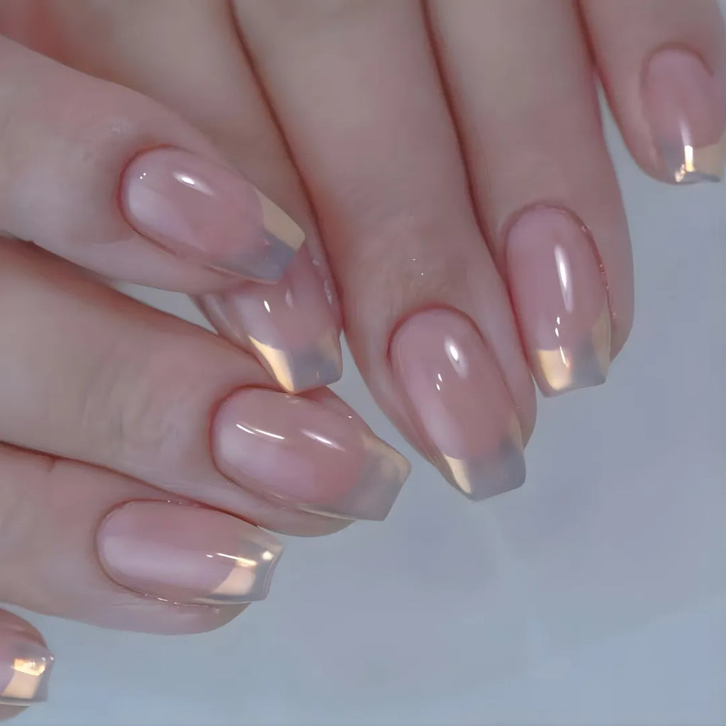 Elegant Nude french press-on nails for everyday use
