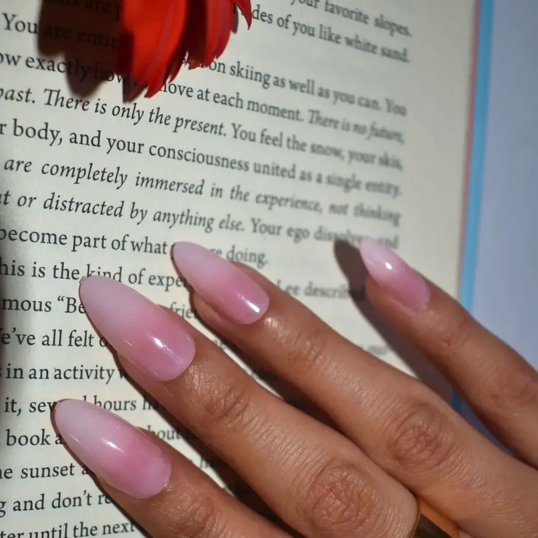 ombre blush pink natural looking stick-ons for everyday wear by Soul Struck 