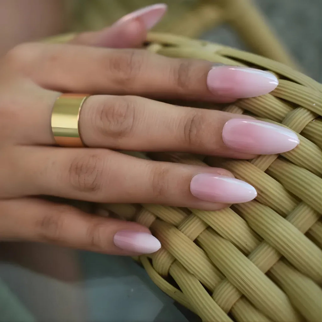 ombre blush pink natural looking press-ons for all occasion wear by Soul Struck 