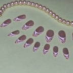 glossy press-on with swirl french tip fits for all occasion by Soul Struck