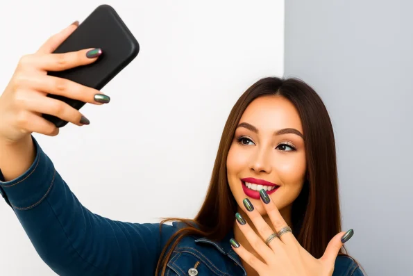 Trendy manicure featuring Shimmer & Slay: Cat Eye Press-On Nails for Every Mood in bold metallic shades